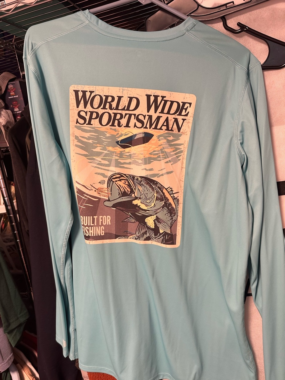 Men's Light Blue Fishing Performance Shirt